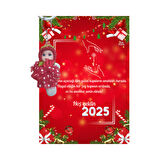 Yeni Yıl 2025 Kart Üzerinde Anahtarlık (Kişiye Özel Yazı Yazdırılabilir) Tütü Bebek  5 Adet