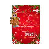 Yeni Yıl 2025 Kart Üzerinde Anahtarlık (Kişiye Özel Yazı Yazdırılabilir) Tütü Bebek 