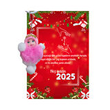 Yeni Yıl 2025 Kart Üzerinde Anahtarlık (Kişiye Özel Yazı Yazdırılabilir) Peluş Bebek 5 adet