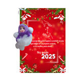 Yeni Yıl 2025 Kart Üzerinde Anahtarlık (Kişiye Özel Yazı Yazdırılabilir) Peluş Bebek 5 adet