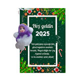 Yeni Yıl Kart Üzerinde Anahtarlık (Kişiye Özel Yazı Yazdırılabilir) Peluş Bebek 5 adet