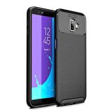 Smcase Samsung Galaxy J6 Plus Ultra Soft Negro Karbon Silikon Kılıf  Nano Ekran Koruyucu