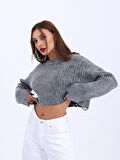 43191 TRİKO CROP KAZAK-ANTRASİT