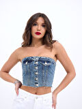 6285 KOT BLUZ-MAVİ