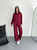 Gömlek Pantolon Ikili Takım - Bordo