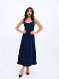 7090 KOT ELBİSE-MAVİ