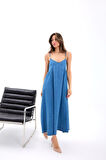 7349 KOT ELBİSE-MAVİ