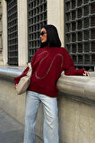 Gümüş Taşlı Sweatshirt 8052