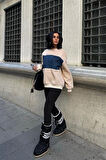 Göğsü Denim Garnili Sweatshirt 3402