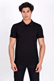 Erkek Polo Yaka Tişört Siyah %100 Pamuk Slim Fit POLO T-SHİRT NCS JEANS 1055