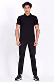 Erkek Polo Yaka Tişört Siyah %100 Pamuk Slim Fit POLO T-SHİRT NCS JEANS 1055