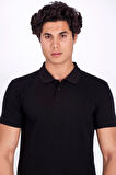 Erkek Polo Yaka Tişört Siyah %100 Pamuk Slim Fit POLO T-SHİRT NCS JEANS 1055