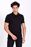 Erkek Polo Yaka Tişört Siyah %100 Pamuk Slim Fit POLO T-SHİRT NCS JEANS 1055