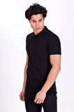Erkek Polo Yaka Tişört Siyah %100 Pamuk Slim Fit POLO T-SHİRT NCS JEANS 1055