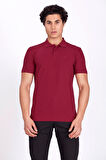Erkek Polo Yaka Tişört Bordo %100 Pamuk Slim Fit POLO T-SHİRT NCS JEANS 1055