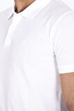 Erkek Polo Yaka Tişört Beyaz %100 Pamuk Slim Fit POLO T-SHİRT NCS JEANS 1055