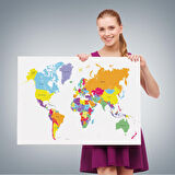 Harita Sepeti Dünya Haritası Dekoratif Kanvas Tablo 1055