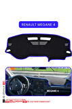 Renault Megane 4 Torpido Koruma  Halısı -  Mavi Kenar