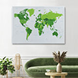 Harita Sepeti Dünya Haritası Dekoratif Kanvas Tablo 1057