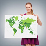 Harita Sepeti Dünya Haritası Dekoratif Kanvas Tablo 1057