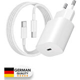 İPHONE 15 15 PRO 15 PRO MAX İPHONE 16 16 PRO 16 PRO MAX 25W TYPEC TO TYPEC HASIR ŞARJ KABLOSU VE ŞARJ ADAPTÖRÜ
