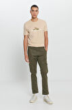 Slim Fit Dar Kesim Kargo Cepli Pamuklu Esnek Pantolon