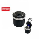 KÜLLÜK SETİ IŞIKLI KAPAKLI SERAMİK PORTATİF LÜKS SİYAH KROM