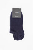 Koyu Lacivert Düz Pamuklu Suprem Sneaker Çorap 1060250151