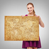 Harita Sepeti Eskitme Vintage Dünya Haritası 1060