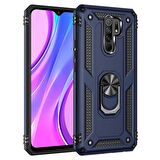 Gpack Xiaomi Redmi 9 Kılıf Tank Koruma Vega Standlı Yüzüklü Mıknatıslı