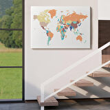 Harita Sepeti Dünya Haritası Dekoratif Kanvas Tablo 1061