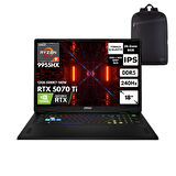 MSI NB VECTOR A18 HX R9-9955HX 48 -GBDDR5 RTX5070TI (12 GB-GDDR7) 1 TBSSD 18" QHD+ 240Hz Windows 11 Home + HMF Sırt Çantası A9WHG-094TRHMF3