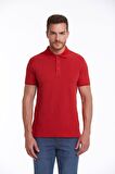 Kırmızı Regular Fit %100 Pamuk Polo Yaka Tişört | XL