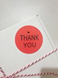 Thank You Yazılı Yuvarlak 50 mm Yapışkanlı Sticker 100 Adet