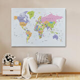 Harita Sepeti Dünya Haritası Dekoratif Kanvas Tablo 1064
