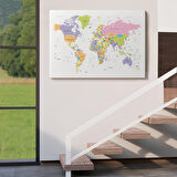 Harita Sepeti Dünya Haritası Dekoratif Kanvas Tablo 1064