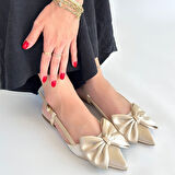 Cenya Bej Saten Babet Ayakkabı