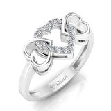 0,07 Karat Pırlanta Kalplı Yüzük