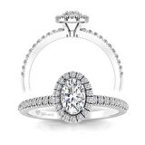 0,50 Karat F Renk Uluslararası Sertifikalı  Pırlanta Oval Yüzük