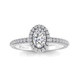 0,50 Karat F Renk Uluslararası Sertifikalı  Pırlanta Oval Yüzük