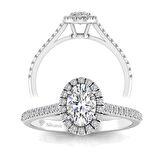 0,60 Karat F Renk Uluslararası Sertifikalı  Pırlanta Oval Yüzük