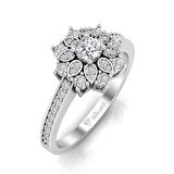 0,40 Karat Pırlantalı Tasarım Star Yüzük