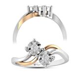 Pırlanta Çift Taşlı Yüzük