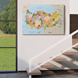 Harita Sepeti Kanvas Türkiye Haritası Komşulu Ülkeli Dekoratif 1067