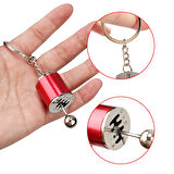 Hareketli Araba Vites Anahtarlık Altı Hız Manuel Vites Dişli Shifter Topuzu Metal Anahtarlık 