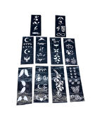 MİX DESEN 8X20CM TÜP KINA DESEN ÇIKARTMA ŞABLONU 10 PARÇA 