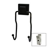 SİYAH - 2Lİ METAL SARKIK ASKI KARE GÜÇLÜ YAPIŞKANLI 8X9X19CM