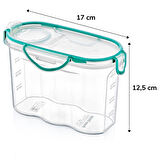 Kilitli Kapaklı Contalı Hava,Su Sıvı Geçirmez 1,2 Litre Erzak Saklama Kabı-SA580 