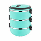 Sefer Tası Yemek Termosu Saklama Kabı Termosu 3lü - Turkuaz 