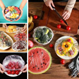 100 Adet Tazeliği Koruyan Tencere ve Tabak Bonesi  Çok Amaçlı Kullan At Tabak Bonesi 